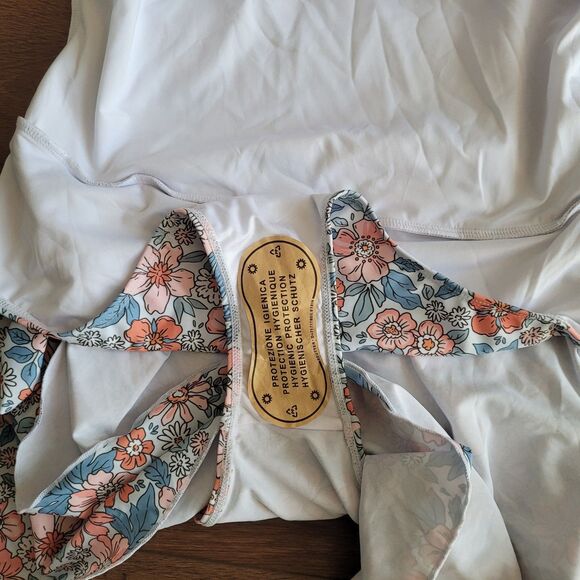 Eomenie NEW Swimsuit Sz L Skirted Dress One Piece Floral Side Tie w TAGS - Picture 6 of 16